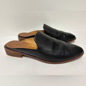 MADEWELL The Frances Black Tan Leather Slip On Heeled Mules Clogs Women’s 8 1/2